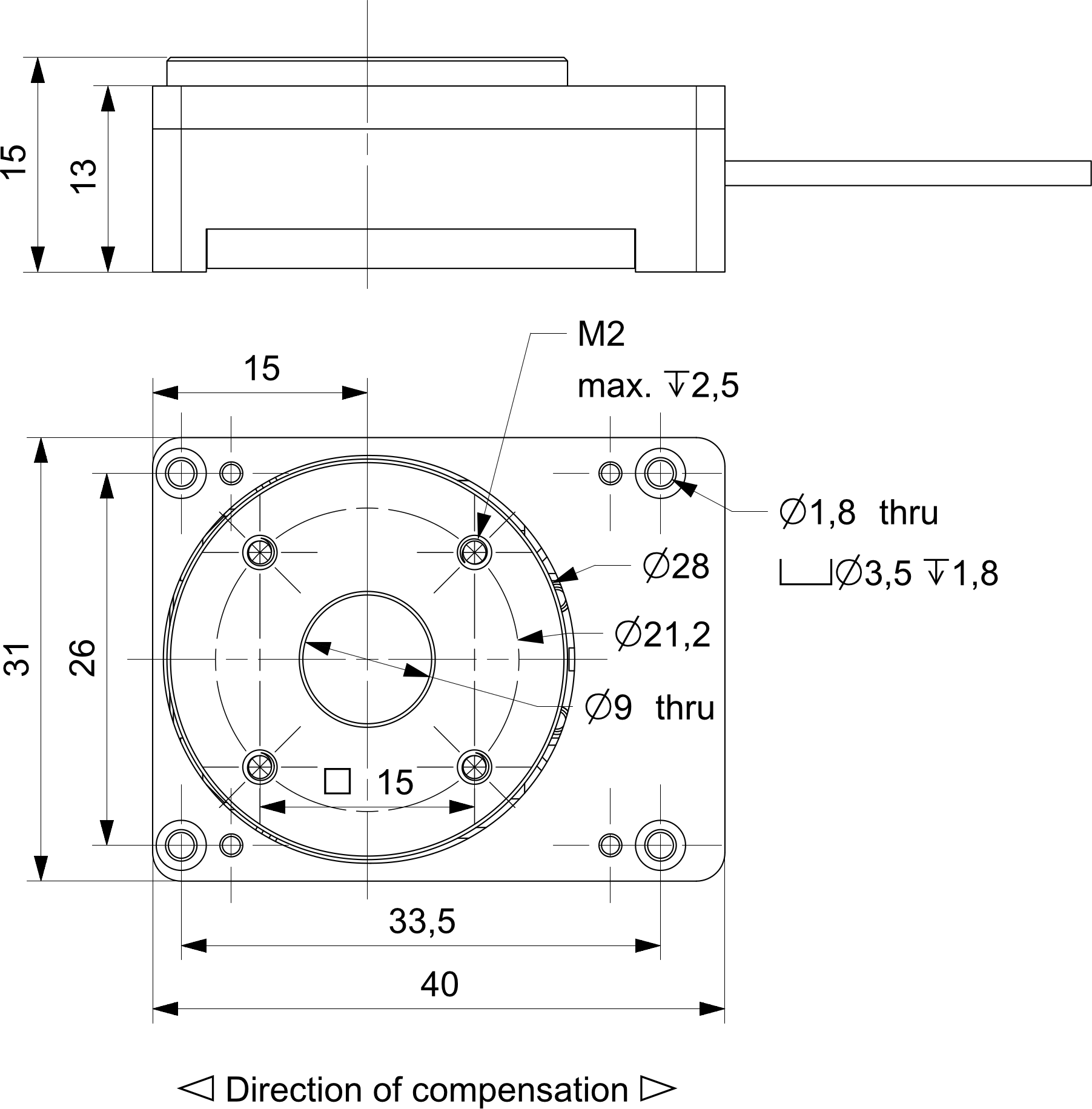 xrt-a rotation stage dimensions